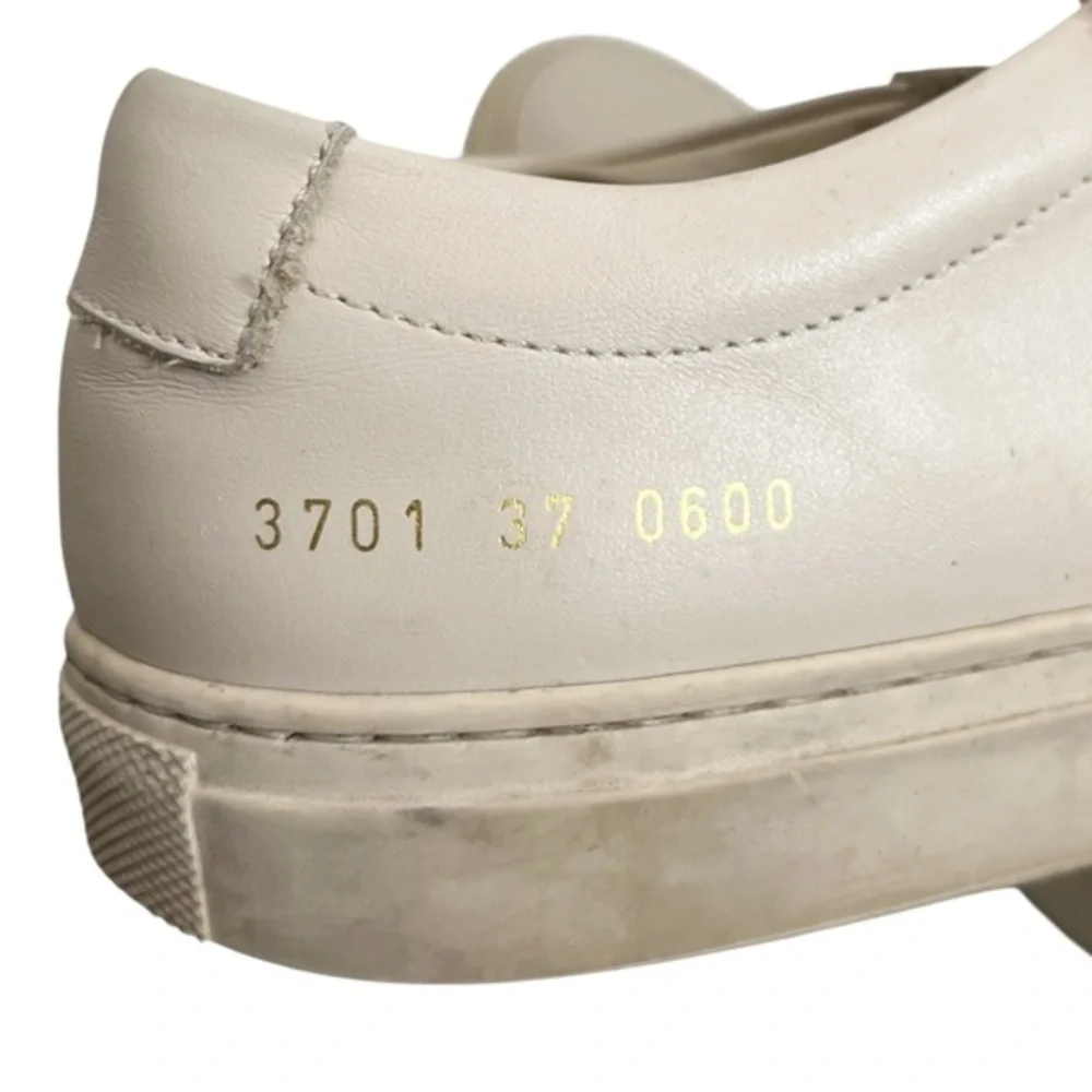 Common Projects Achilles Low Sneakers Beige Leather Lace Up‎ Women's Size 7